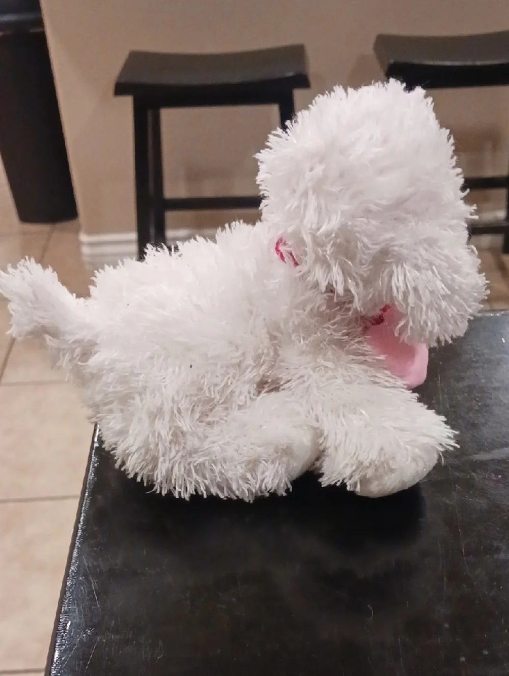 Plush White Dog Toy with Heart Accents - TY Beanie